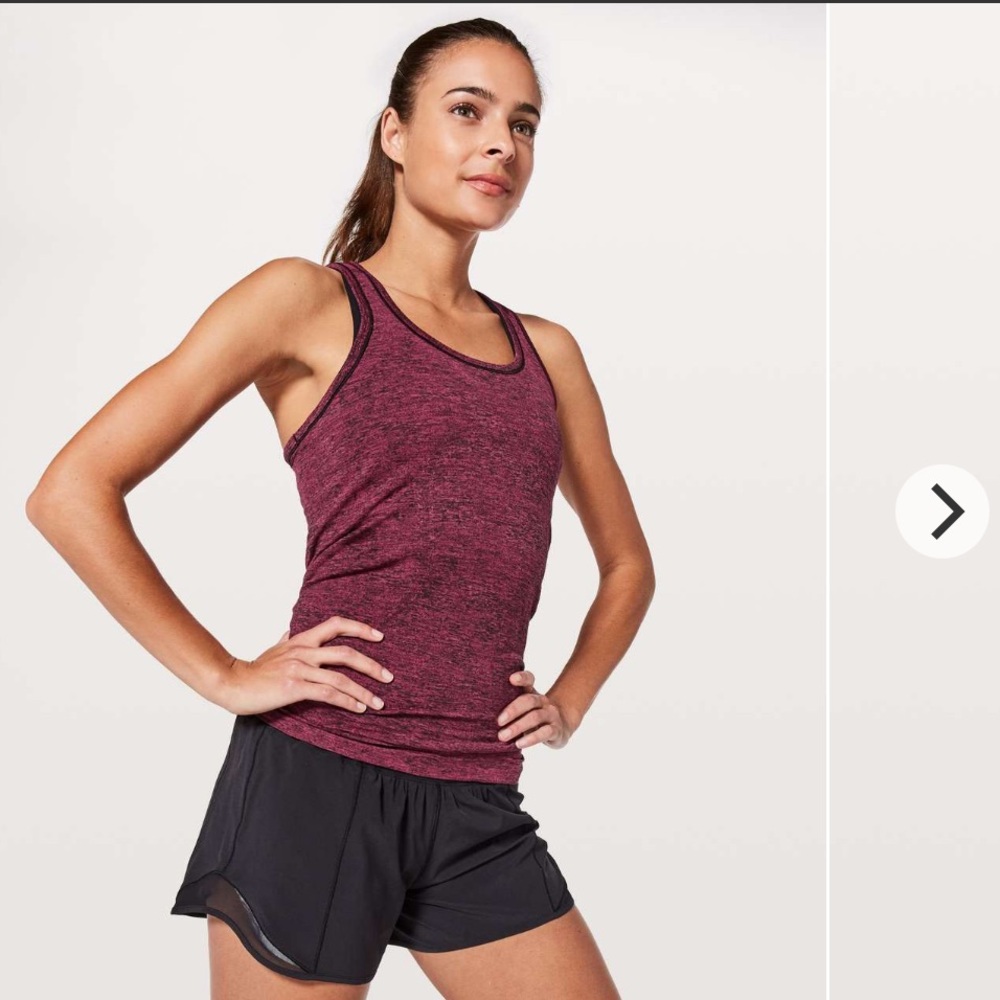Lululemon- Swiftly Tech Racerback- Sz 12- Heathered Fuschia/Black- Hip Length